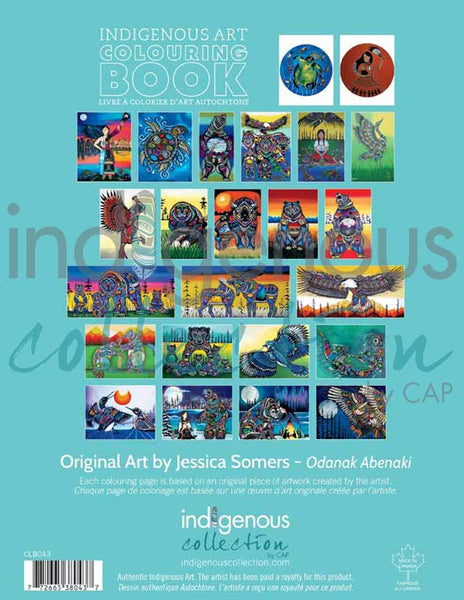 Livre à colorier «MÉDECINE DES OURS». de l'artiste Abénakise, Jessica Somer. (Pour enfants et adultes) * (LIVRAISON GRATUITE!)