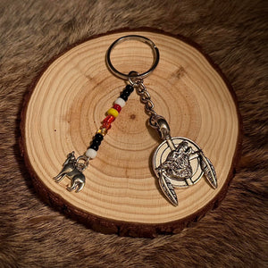 Porte-clés/breloque décorative « Loup solitaire » (LIVRAISON INCLUSE)
