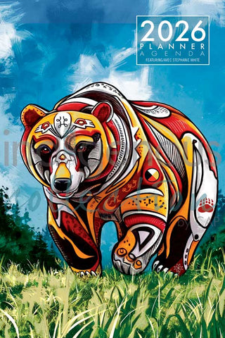 AGENDA hebdomadaire, anglais/français. -L'esprit De l'ours- ARTISTE. White, Stéphanie *L'artiste ou le titulaire des droits d'auteur a perçu des redevances pour la vente de ce produit. Conçu au Canada.