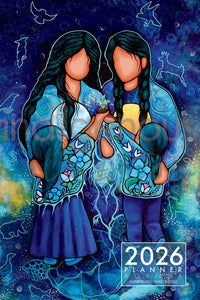 AGENDA hebdomadaire, anglais/français. -La Femme du Ciel et sa famille-. ARTISTE. Traverse, Jackie*L'artiste ou le titulaire des droits d'auteur a perçu des redevances pour la vente de ce produit. Conçu au Canada.