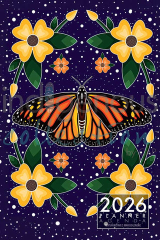 AGENDA hebdomadaire, anglais/français. -Papillon Monarque- ARTISTE. Indoe, Marissa *L'artiste ou le titulaire des droits d'auteur a perçu des redevances pour la vente de ce produit. Conçu au Canada.