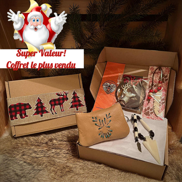 Coffret cadeau découverte autochtone #2: 60.50$ pour une valeur de 75$+ cadeau avec achat, carte de souhaits de Noël. SANS TAXES. (Voir description complète)