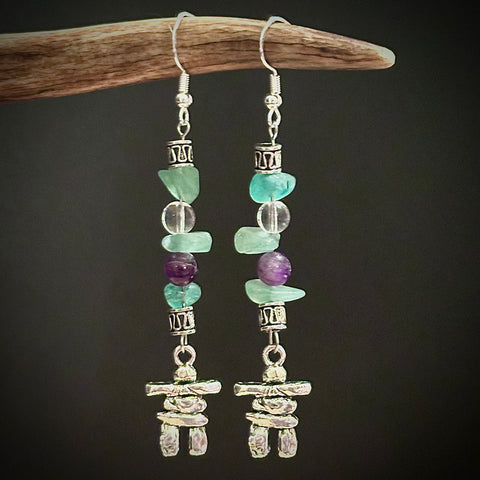 Boucles d'oreilles « Inukshuk #2 ». **Voir description complète pour les pierres** (LIVRAISON INCLUSE DANS LE PRIX)