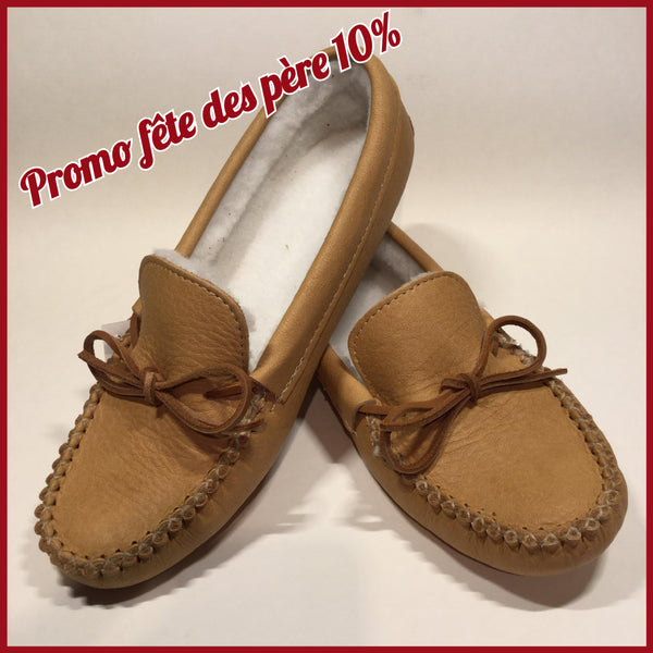 #B442. Mocassin homme, 100% cuir d’orignal (Livraison incluse dans le prix)