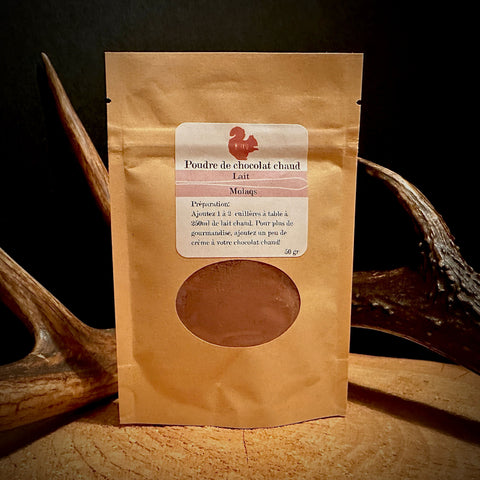 Poudre de chocolat chaud,50gr. Chocolat au lait. Chocolat de grande qualité, confectionné par une chocolatière autochtone. (LIVRAISON INCLUSE)