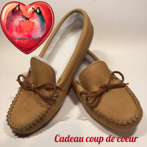 #B442. Mocassin homme, 100% cuir d’orignal (Livraison incluse dans le prix)