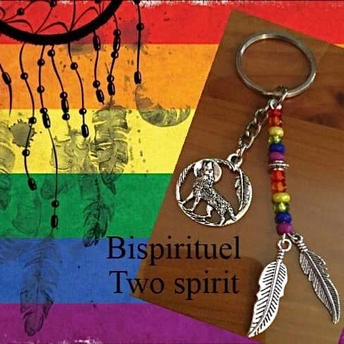 Key ring / decorative charm "Bispirituel / Two spirit" (DELIVERY INCLUDED)