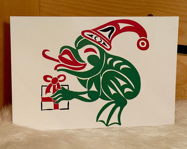 *Ensemble de 6 cartes de souhaits* Collection : ‘Noël Salish’. Artiste autochtone Doug LaFortune(#2) * (LIVRAISON GRATUITE!)