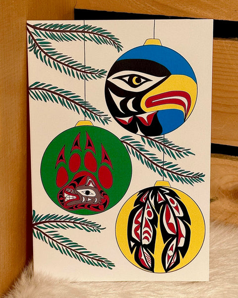 *Ensemble de 6 cartes de souhaits* Collection : ‘Joyeux Noël’. Artiste autochtone Angela Kimble.(#1) * (LIVRAISON GRATUITE!)
